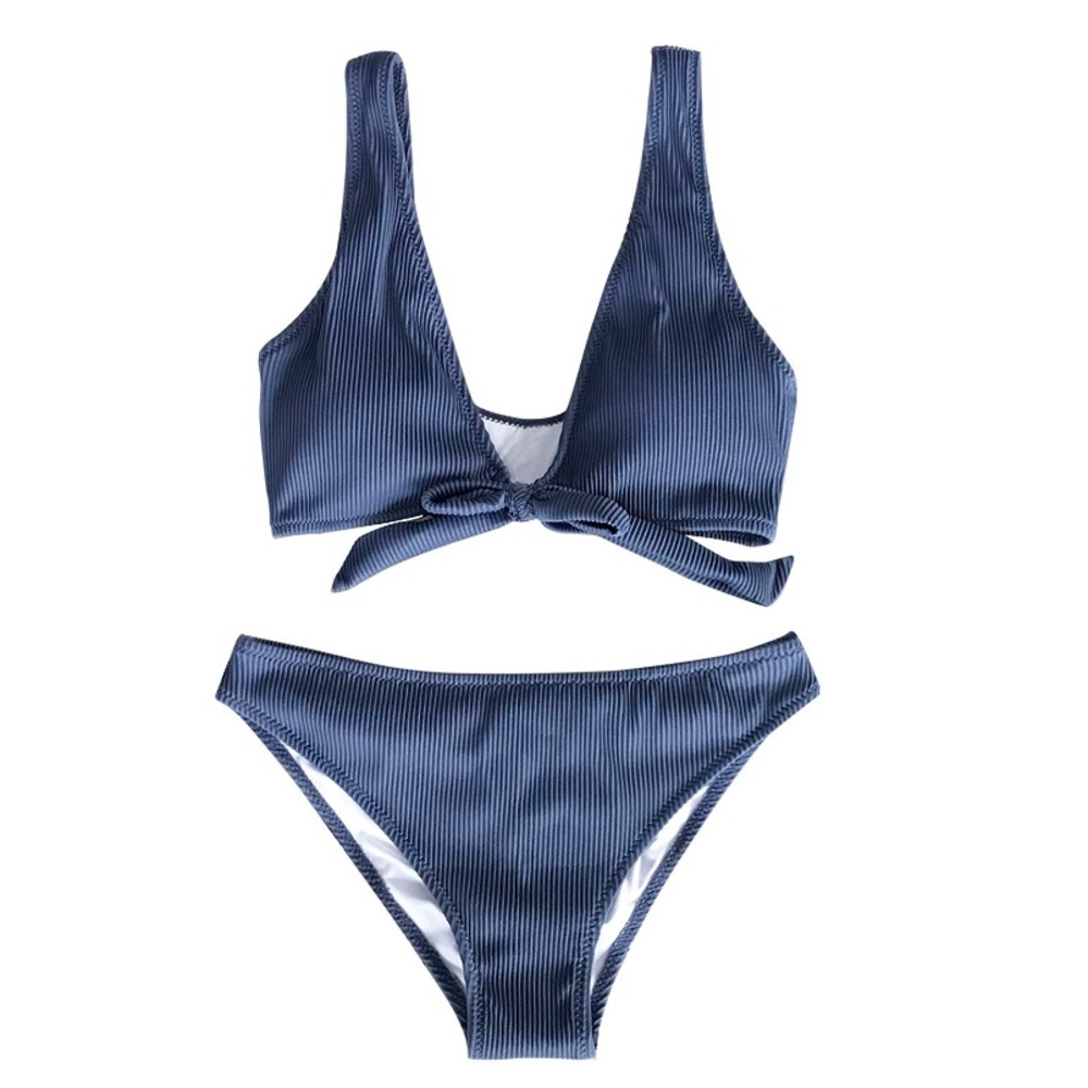 Cupshe Deep Love Ribbed Bikini Set - NWT - Picture 4 of 8